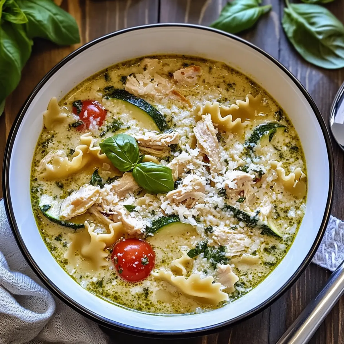 Comforting Pesto Lasagna Soup Ready in Just 30 Minutes