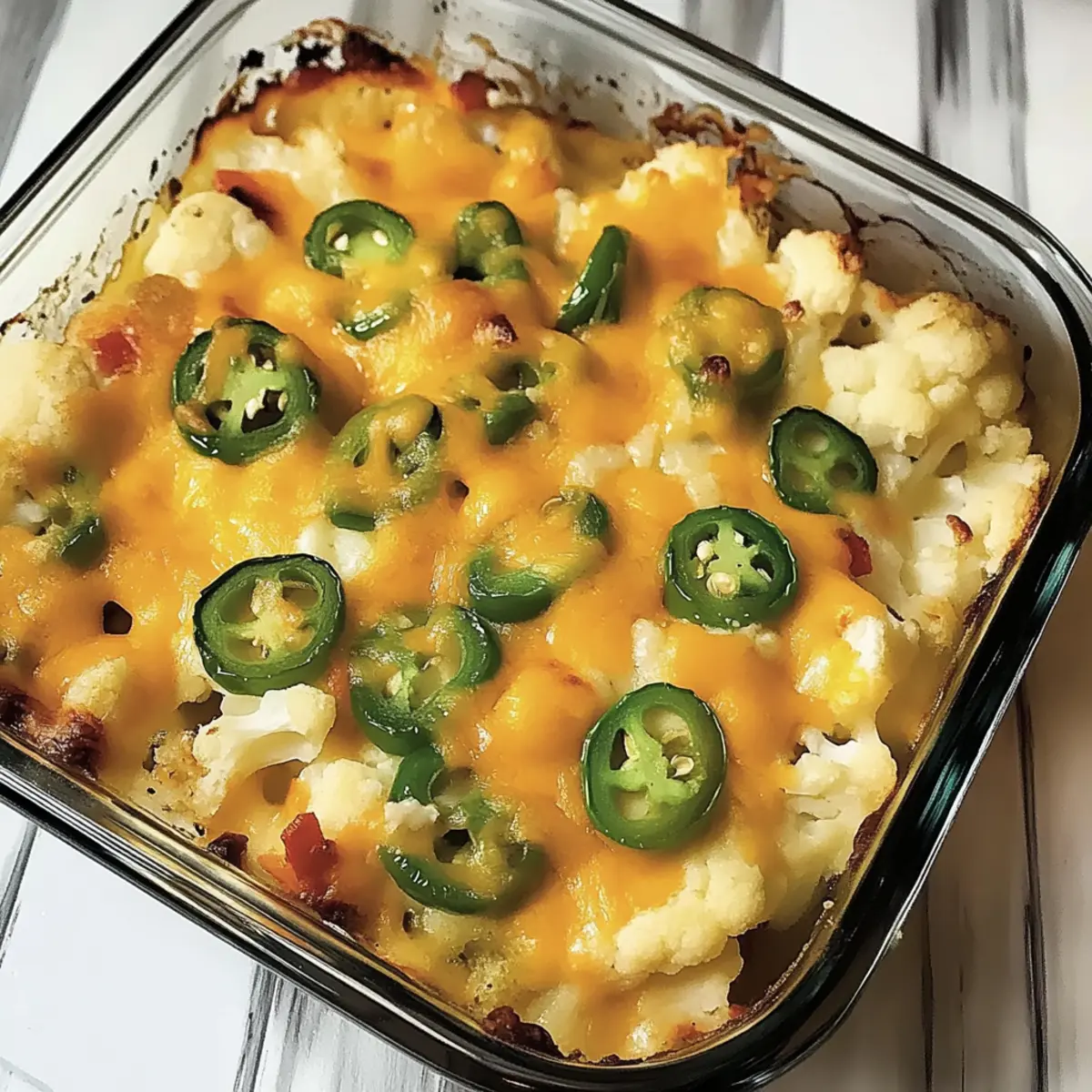Jalapeno Popper Cauliflower Casserole: Cheesy and Lightened Up