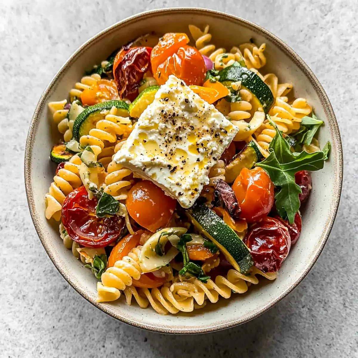 Bold Roasted Veggie Pasta with Feta – A Quick Healthy Treat