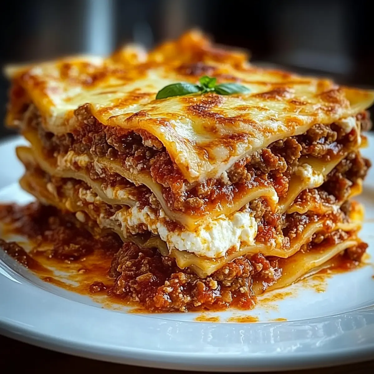 Indulge in Hearty Lasagna with Ricotta and Meat Today
