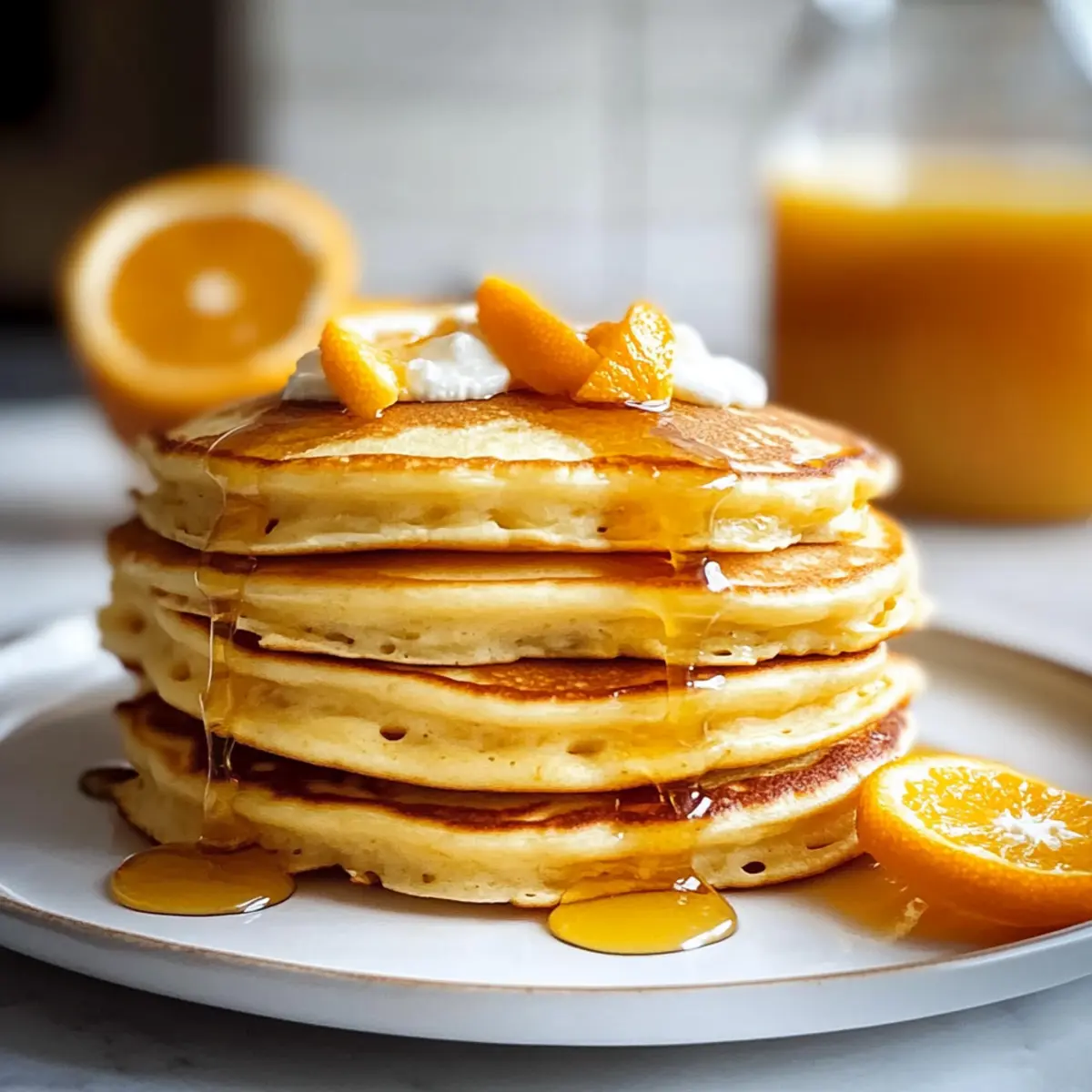 Fluffy Orange Pancakes with Creamy Ricotta for a Bright Breakfast