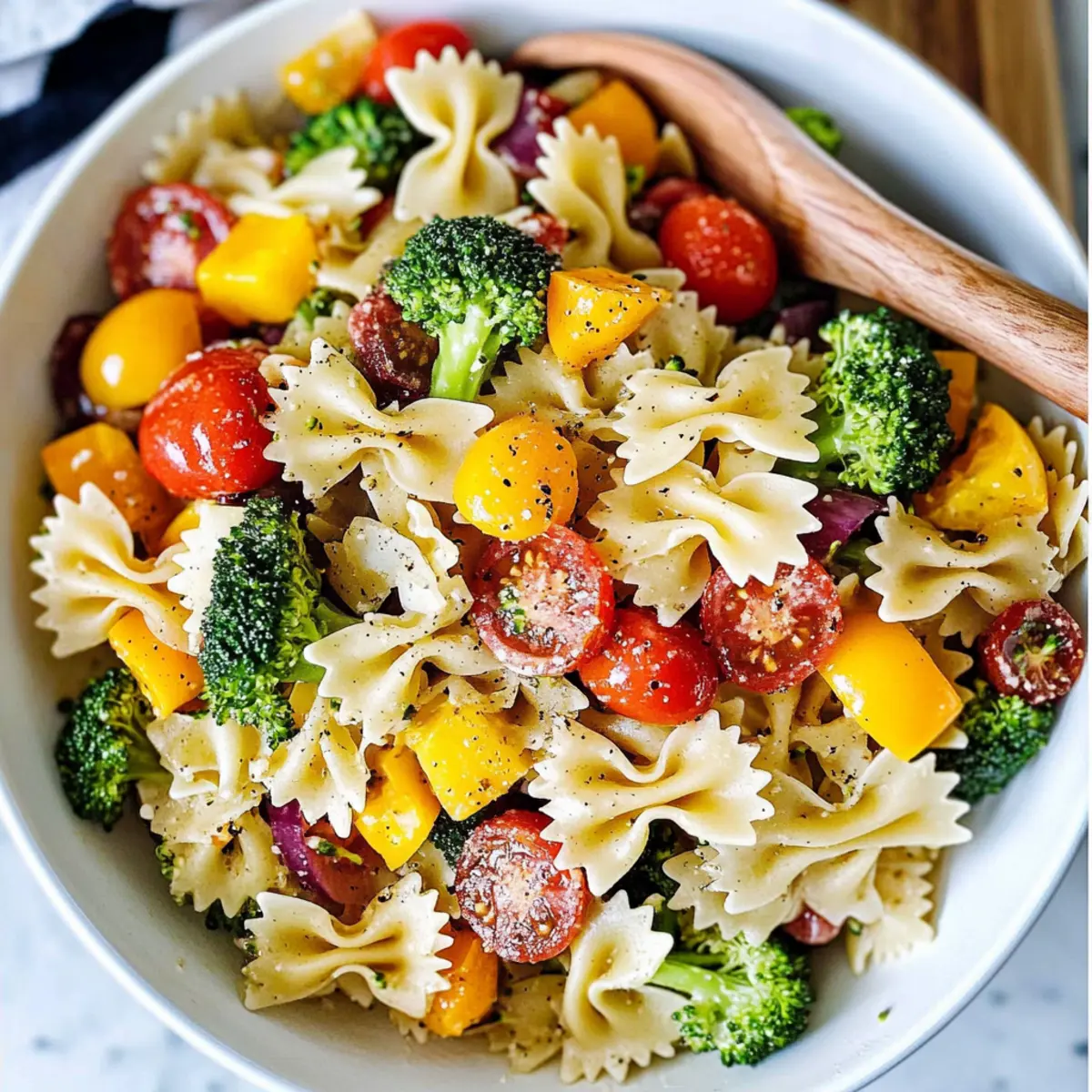 Zesty Italian Bowtie Pasta Salad Bursting with Fresh Flavors