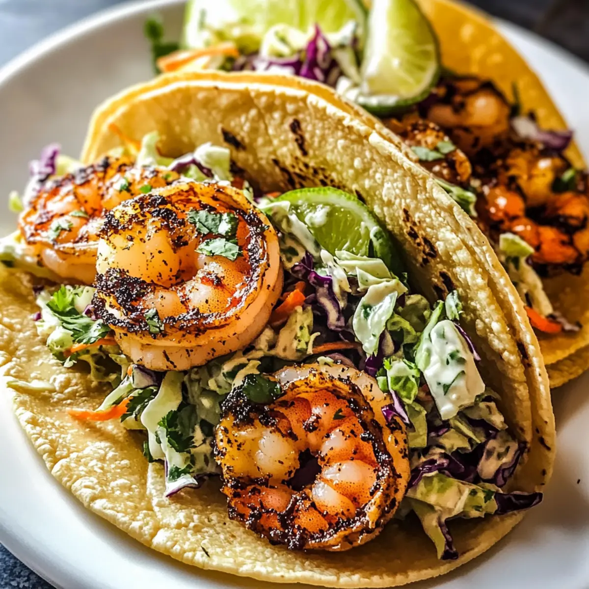 Cilantro Lime Shrimp Tacos with Creamy Slaw in 30 Minutes