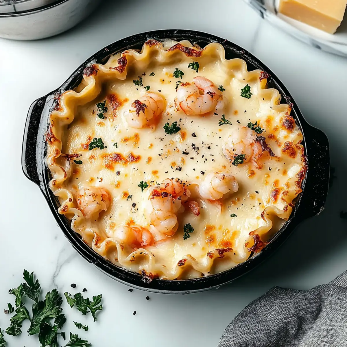 Indulge in Creamy Seafood Lasagna with Lobster and Shrimp
