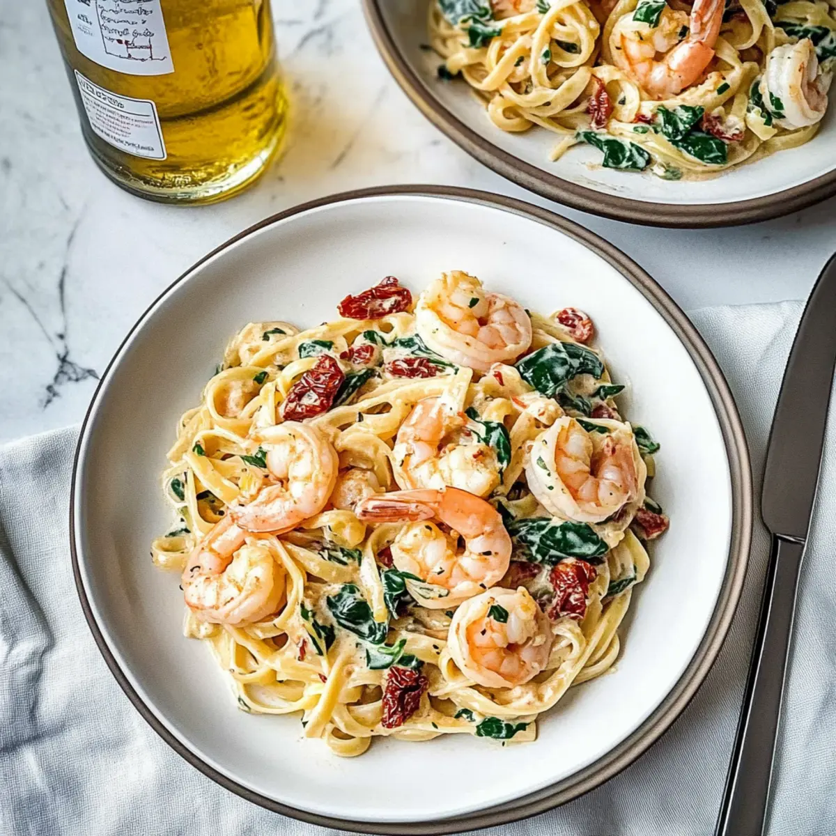 Creamy Tuscan Shrimp Linguine Ready in Just 20 Minutes