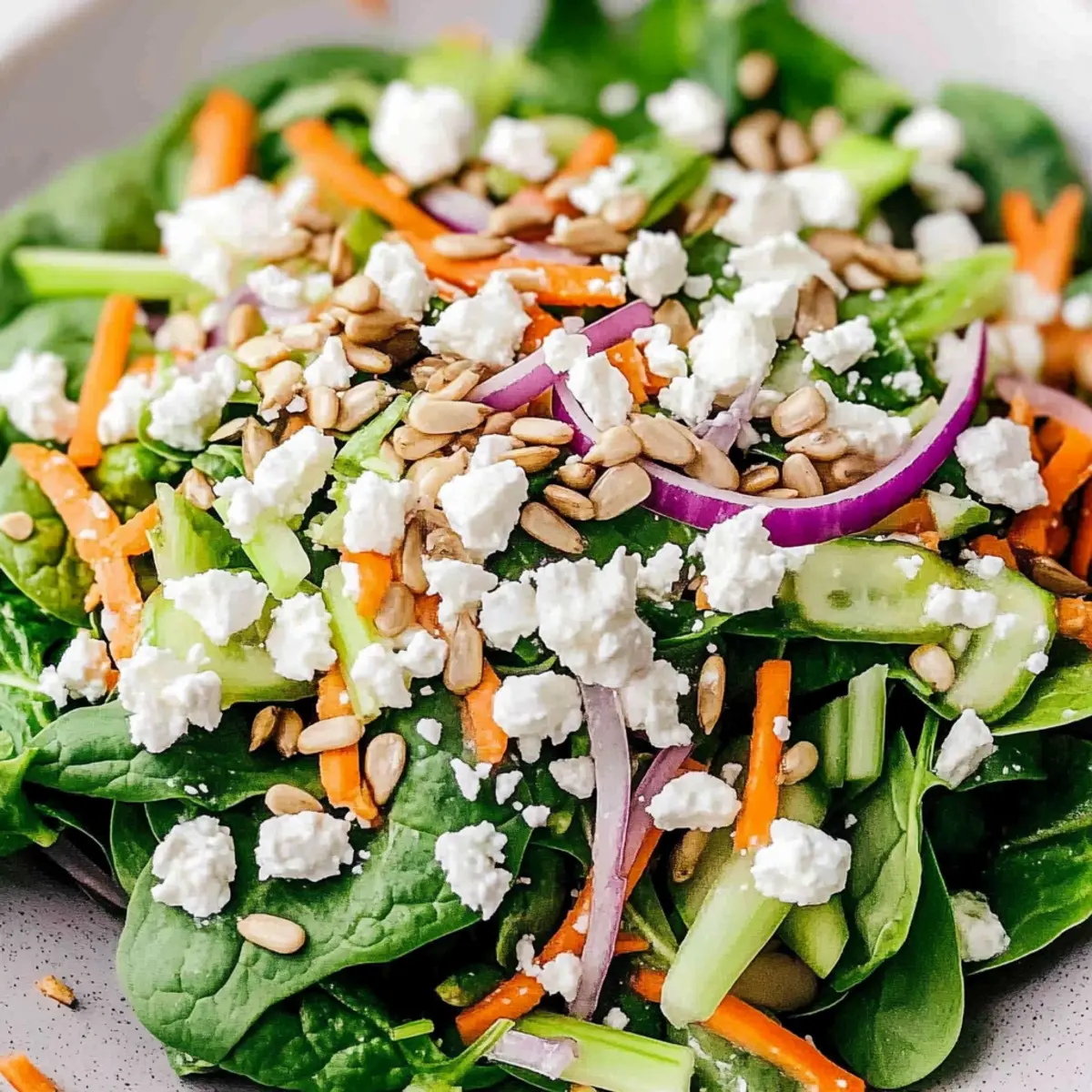 Zesty Spinach and Arugula Salad with Creamy Feta Bliss