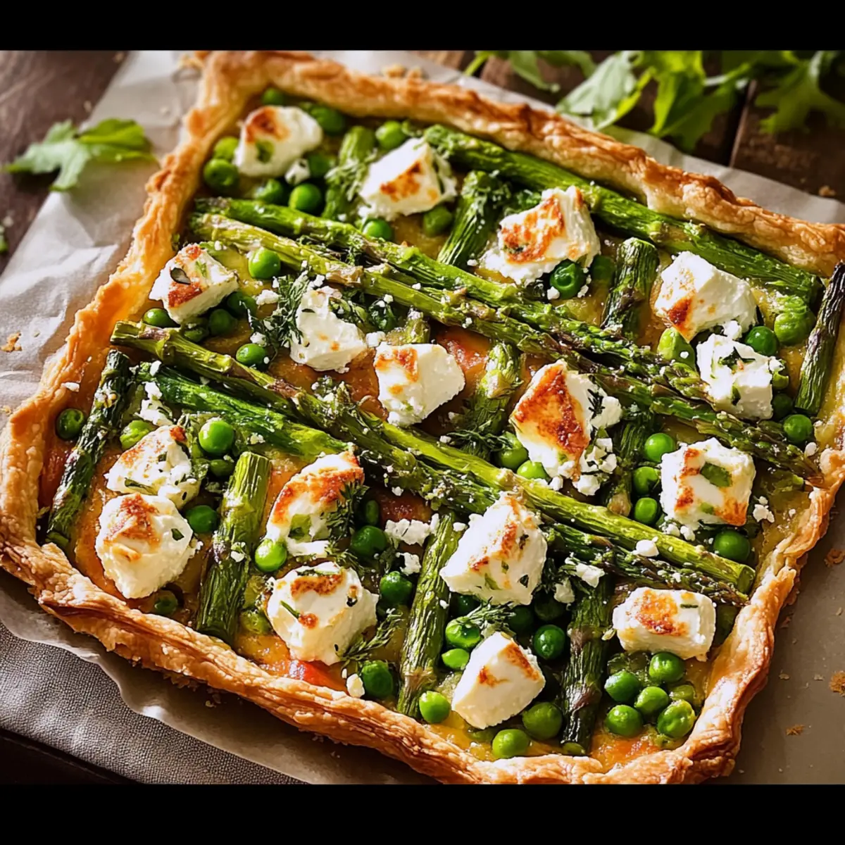 Delicious Spring Asparagus, Pea and Feta Tart Recipe to Savor