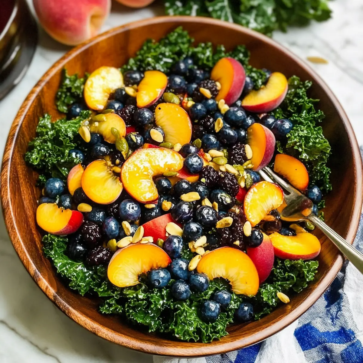 Peach Blueberry Kale Salad: A Summer Refreshing Delight