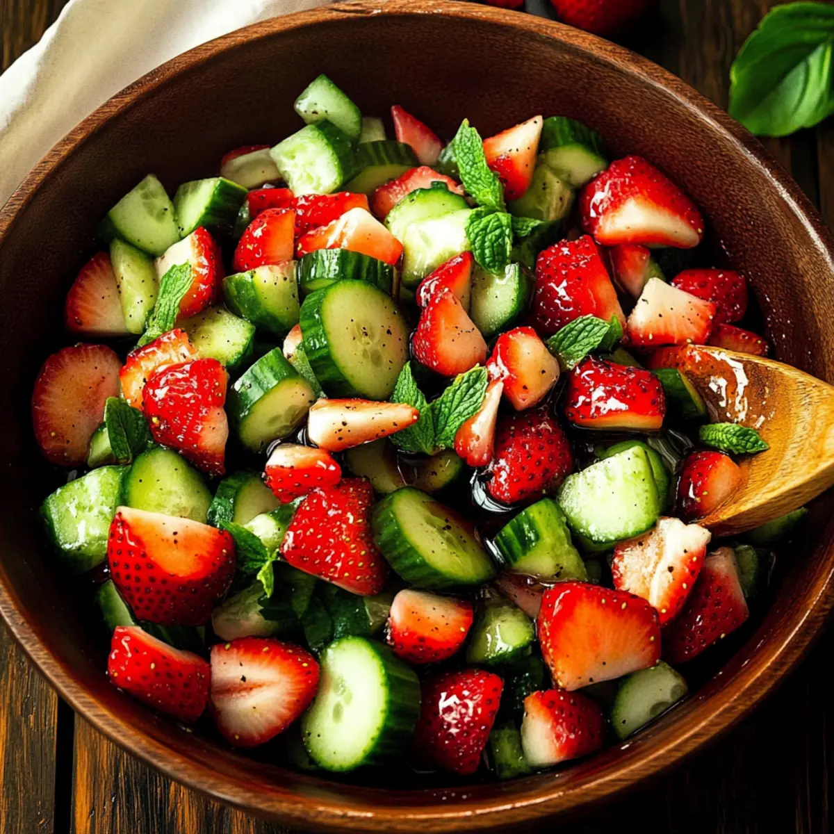 Delicious Strawberry Cucumber Salad with Honey Balsamic Dressing