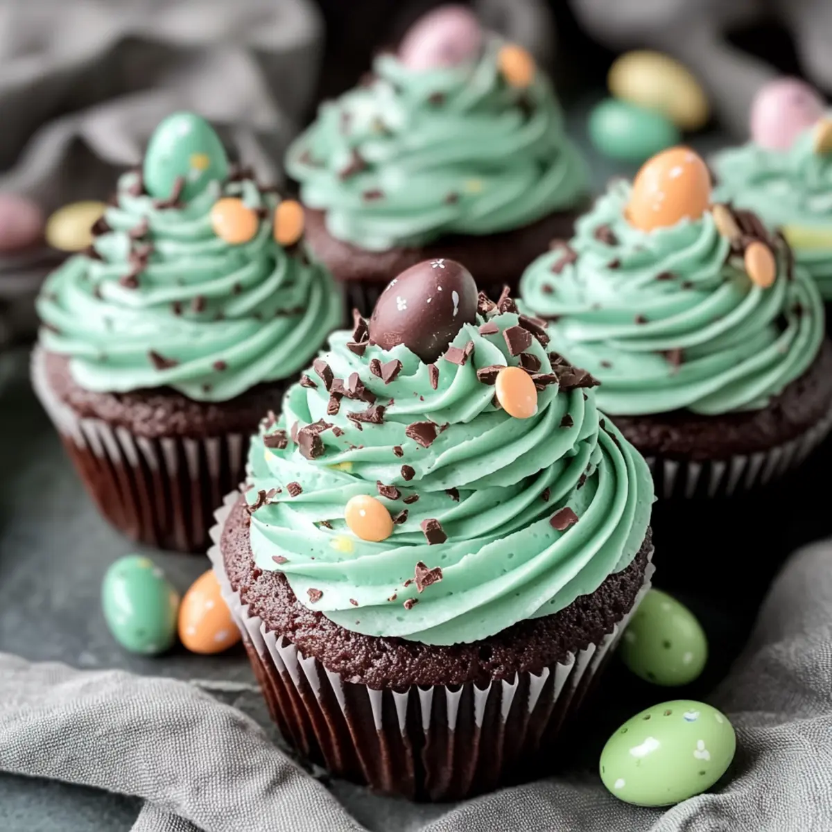 Delightful Speckled Egg Easter Cupcakes with Teal Frosting