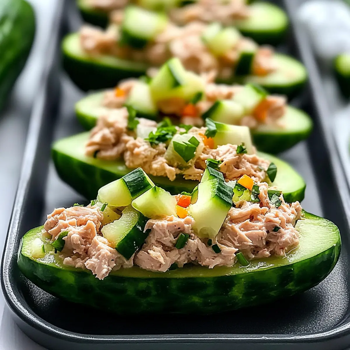 Delicious Tuna Cucumber Boats: A Crunchy Low-Carb Delight