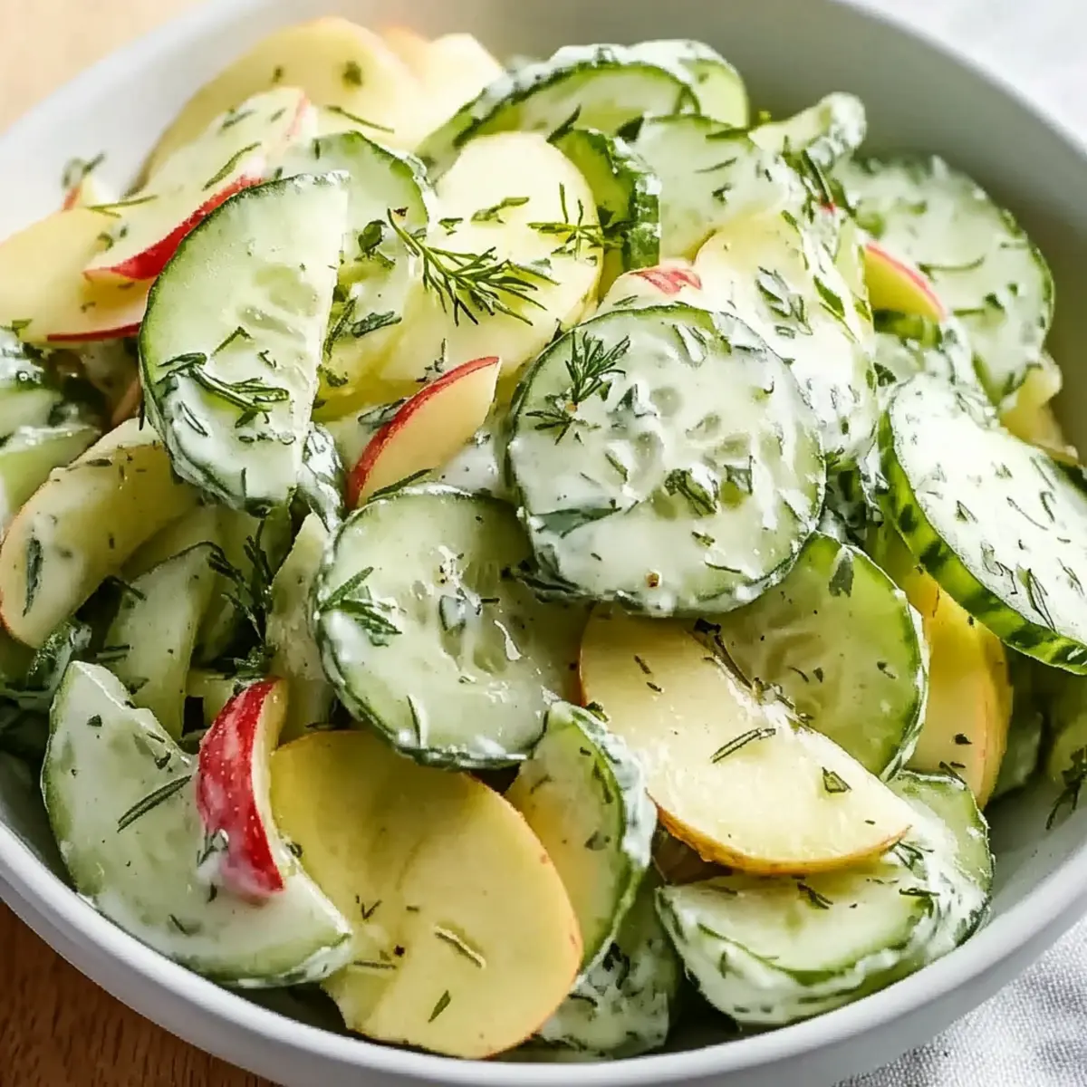 Cucumber Apple Salad with Fresh Dressing for a Crunchy Boost