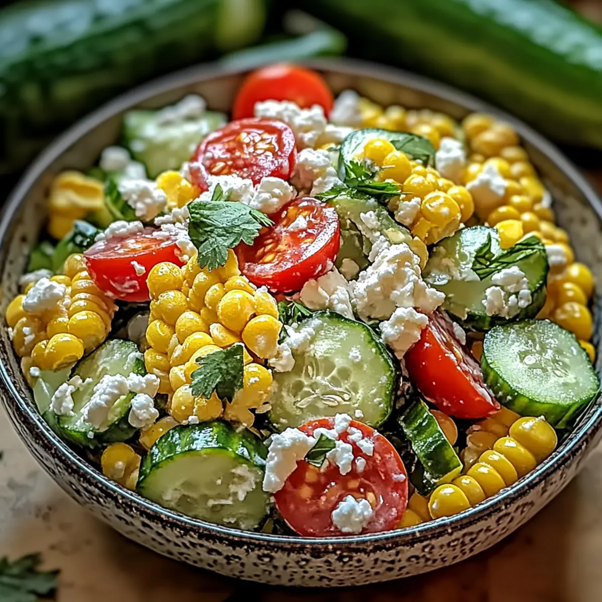 Street Corn Creamy Cucumber Salad for a Refreshing Summer Twist