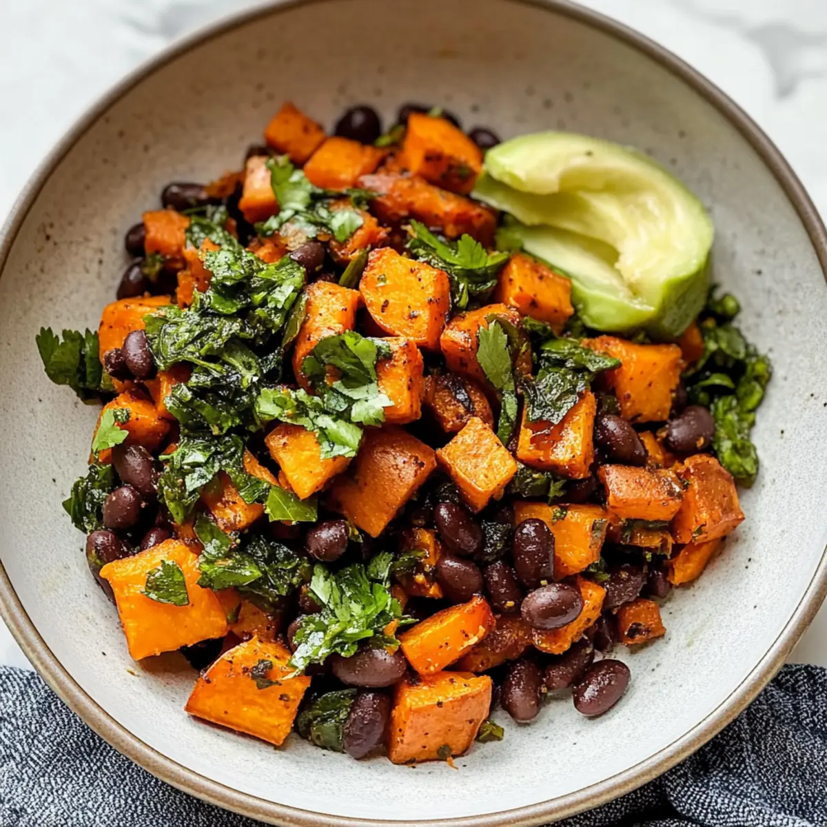 Savory Black Bean and Sweet Potato Breakfast Hash Delight