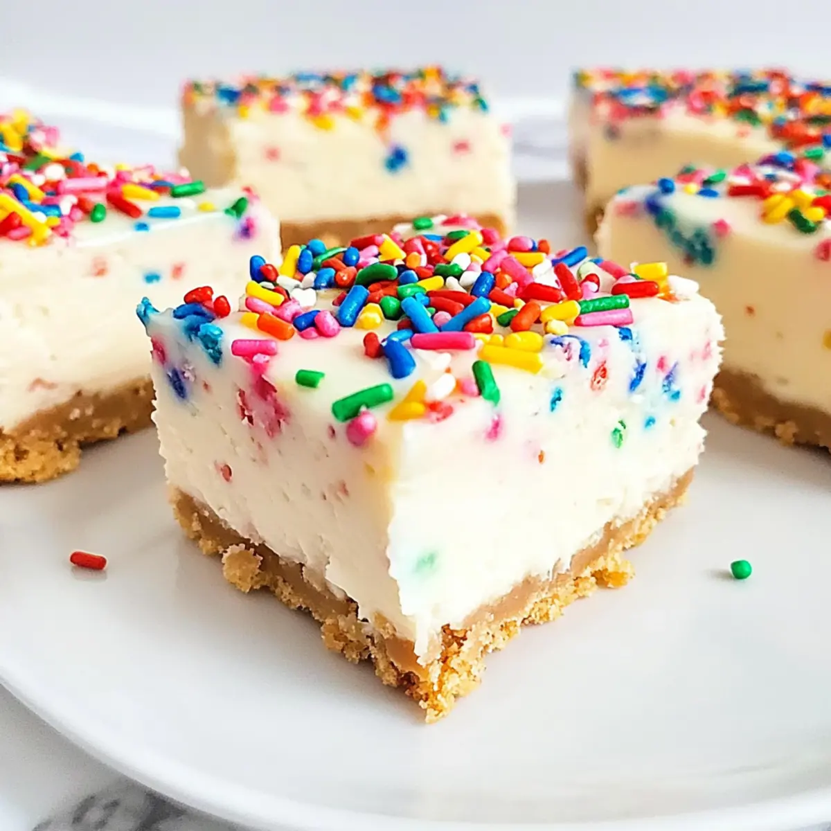Creamy Funfetti Cheesecake Bars: No-Bake Party Pleaser