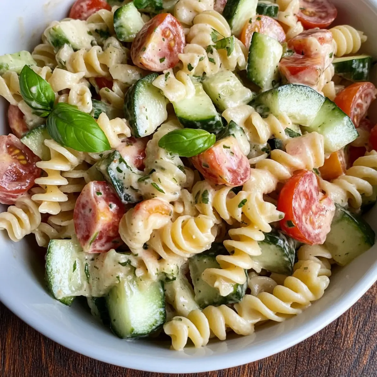 Refreshing Cucumber Pasta Salad with Creamy Balsamic Dressing