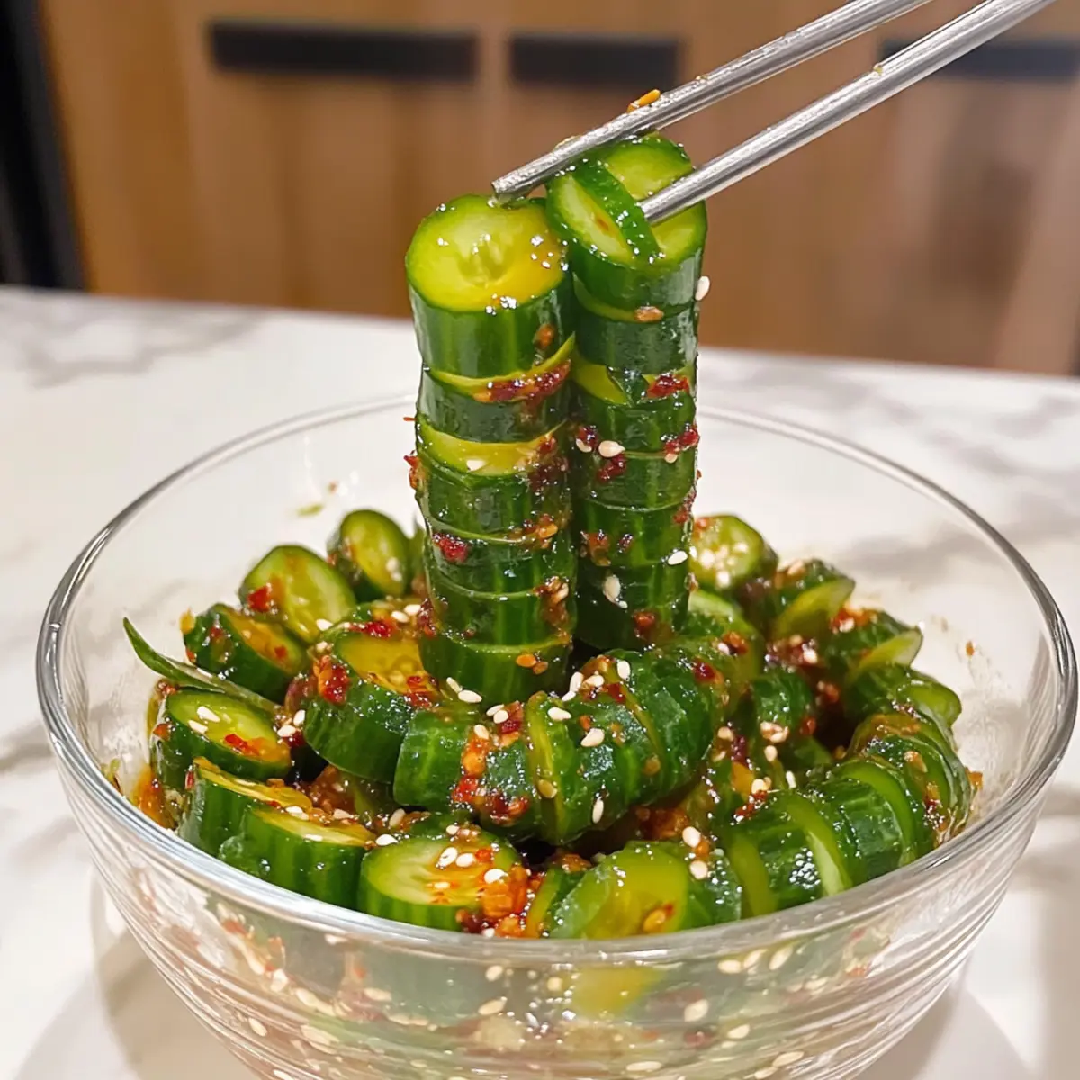 Spiral Cucumber Salad: Refreshing Crunch with Korean Zing