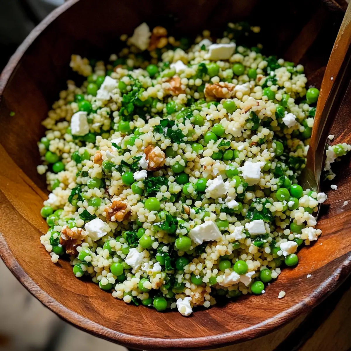Spring Pea Feta Couscous Salad That Bursts with Fresh Flavor