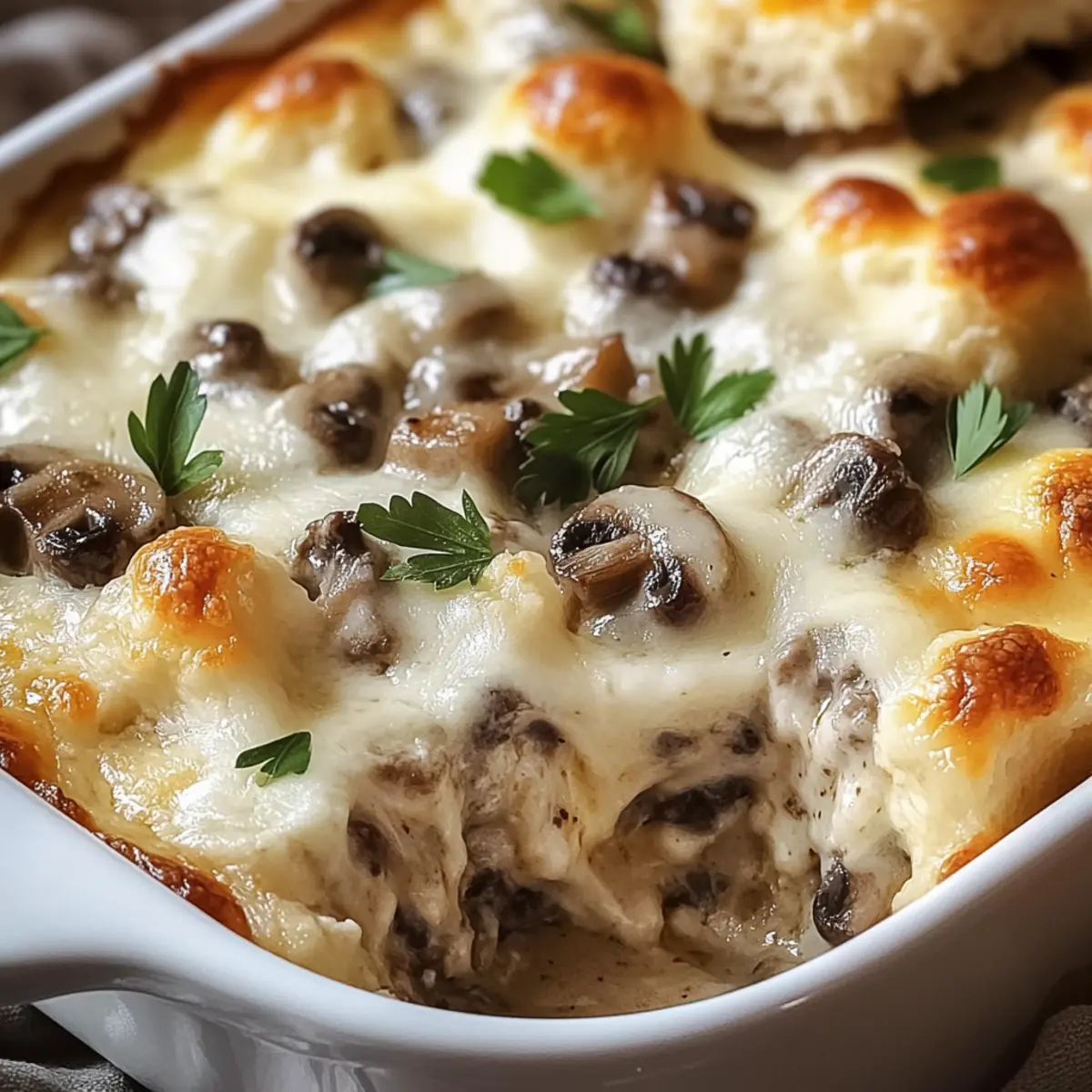 Mushroom and Swiss Burger Casserole: Comfort in Every Bite