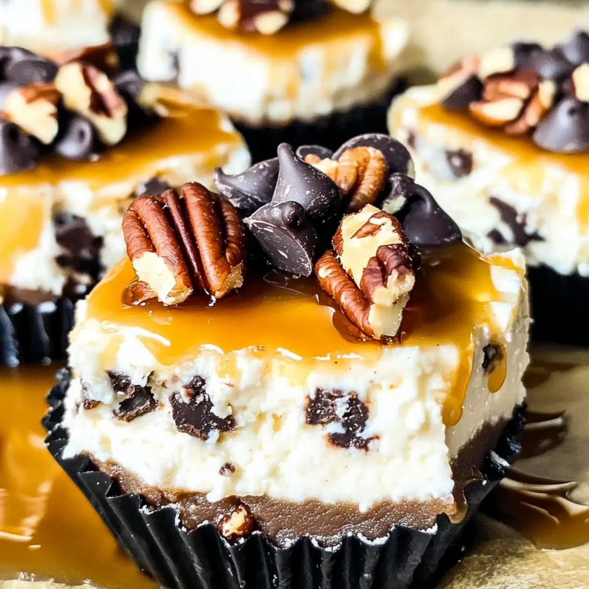 Decadent No Bake Mini Turtle Cheesecakes for Sweet Cravings