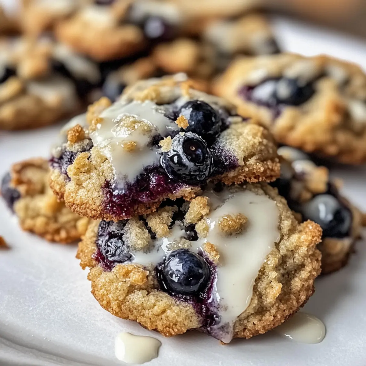 Fluffy Blueberry Muffin Cookies with Sweet Streusel Crunch