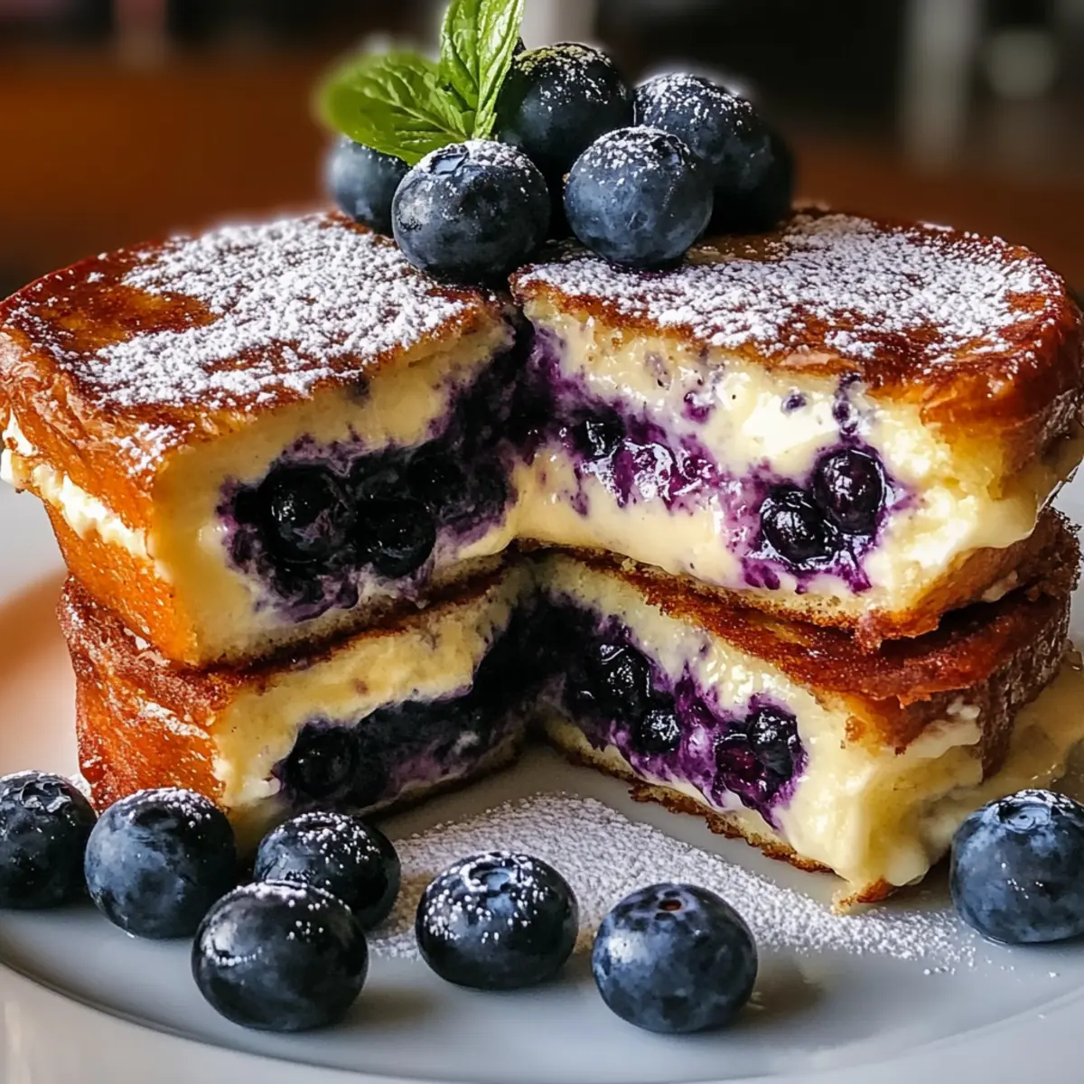 Delicious Blueberry Cheesecake Stuffed French Toast Awaits