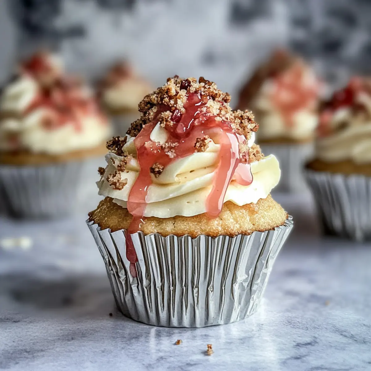 Delicious Rhubarb Crumble Cupcakes for Sweet Comfort