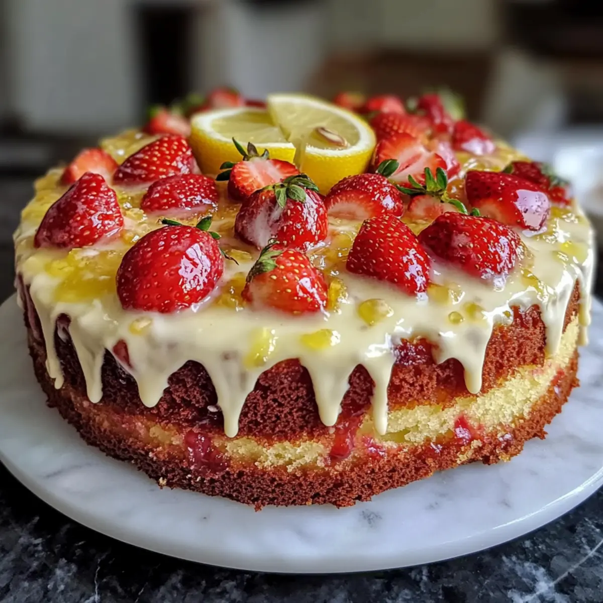 Delight Mom with This Mother’s Day Strawberry Lemon Drip Cake