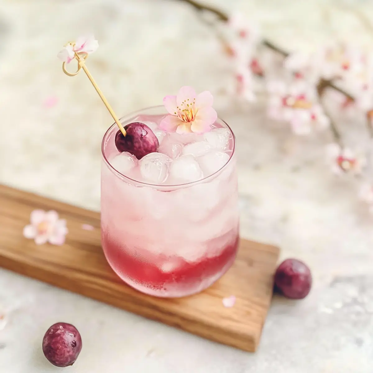 Delightful Non-Alcoholic Sakura Lychee Cocktail for Refreshing Sips