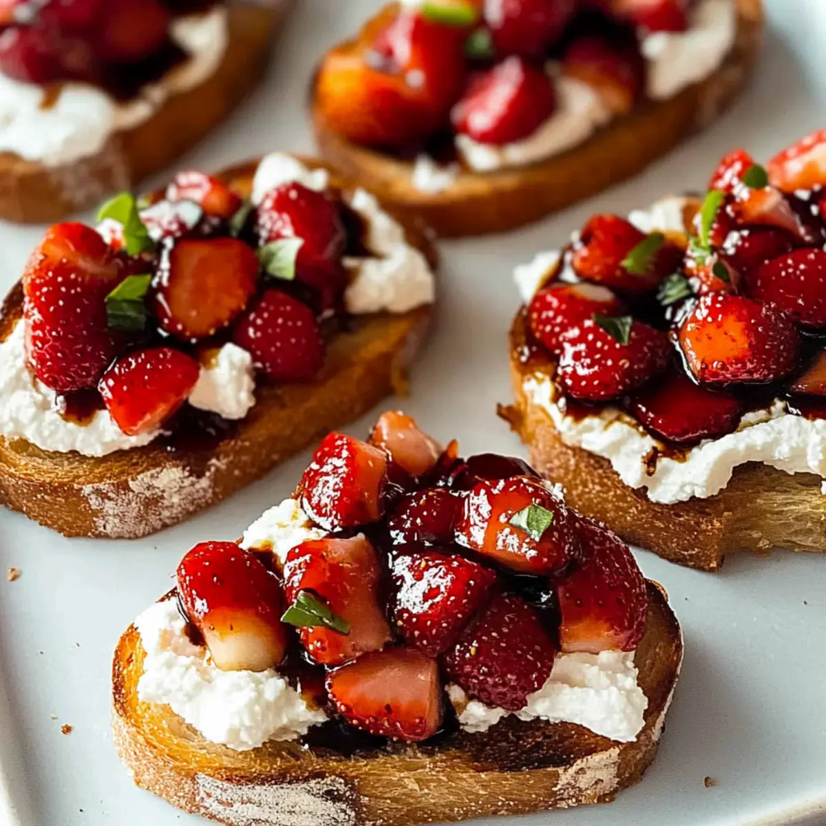 Crostini with Balsamic Strawberries and Ricotta Bliss