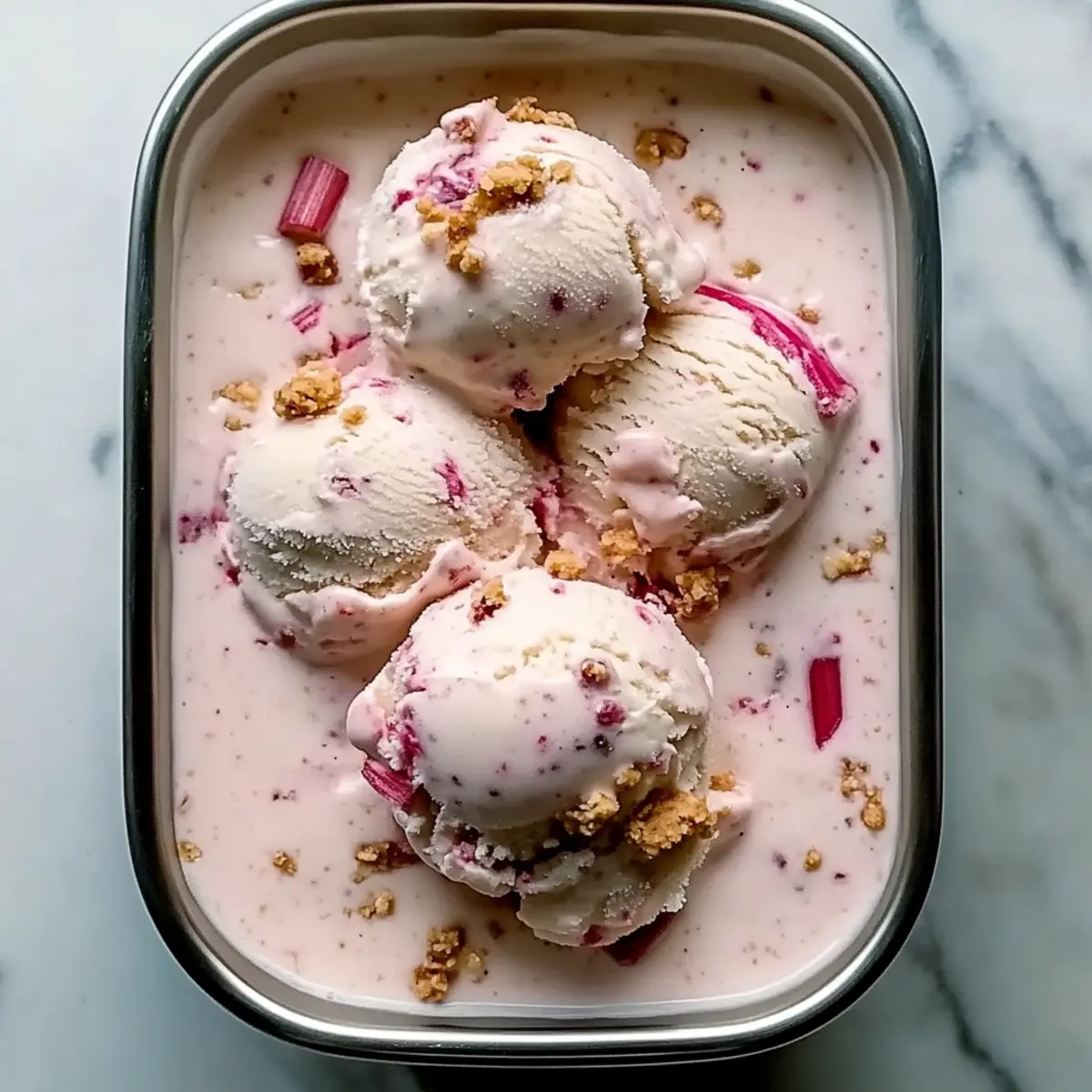Creamy Rhubarb Crumble Ice Cream for Summer Bliss