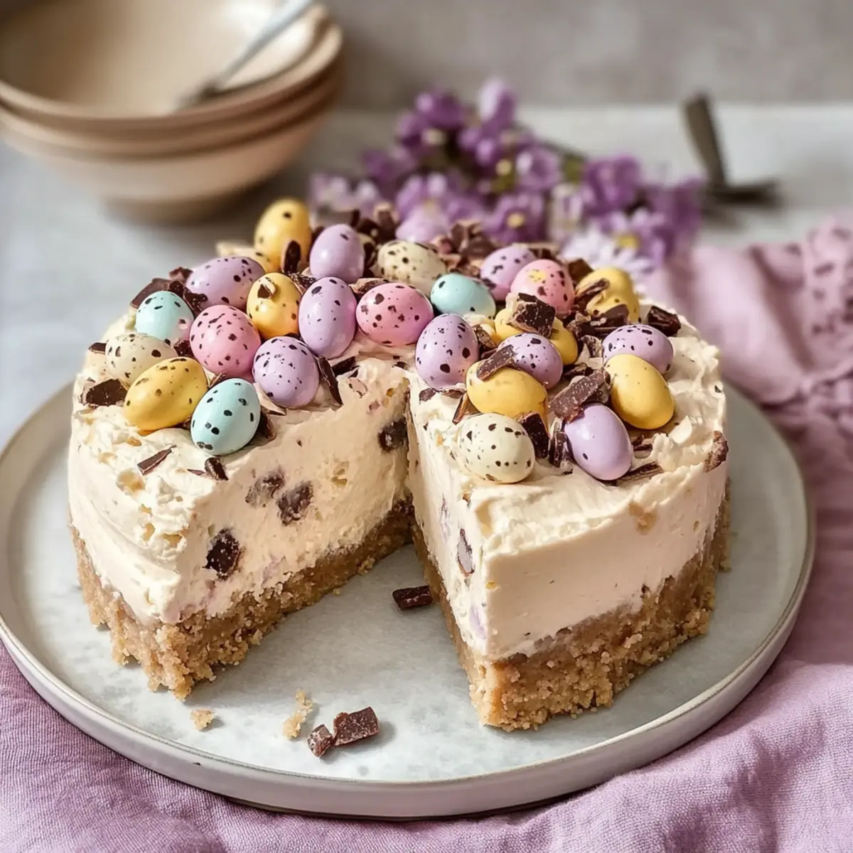 Easter No-Bake Mini Egg Cheesecake That’s Easy and Delicious