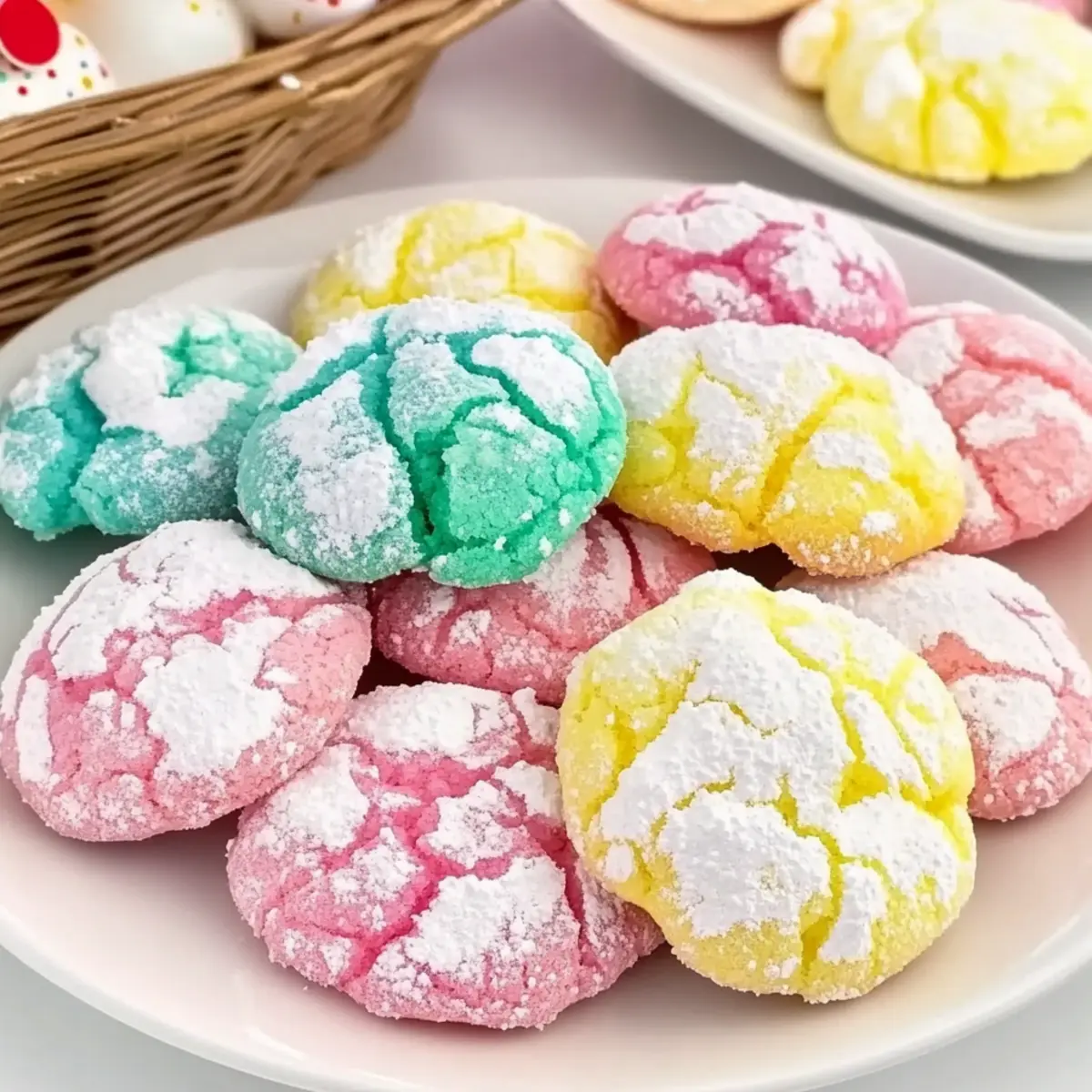 Springtime Crinkle Cookies: Chewy, Colorful Delights to Share