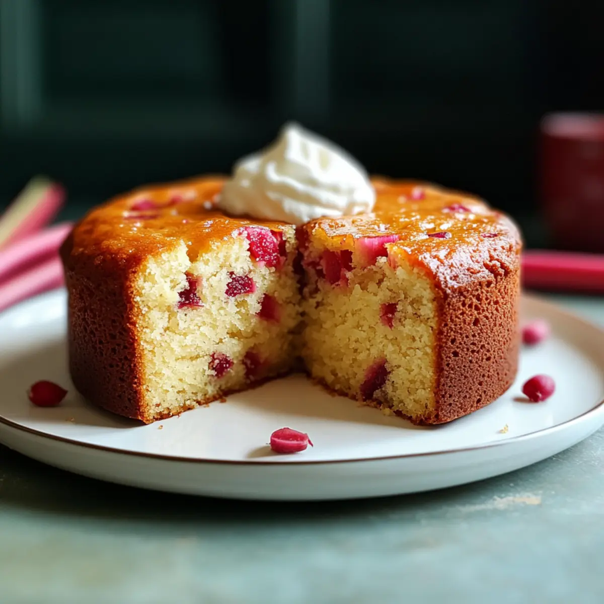 Old-Fashioned Buttermilk Rhubarb Cake for Cozy Moments