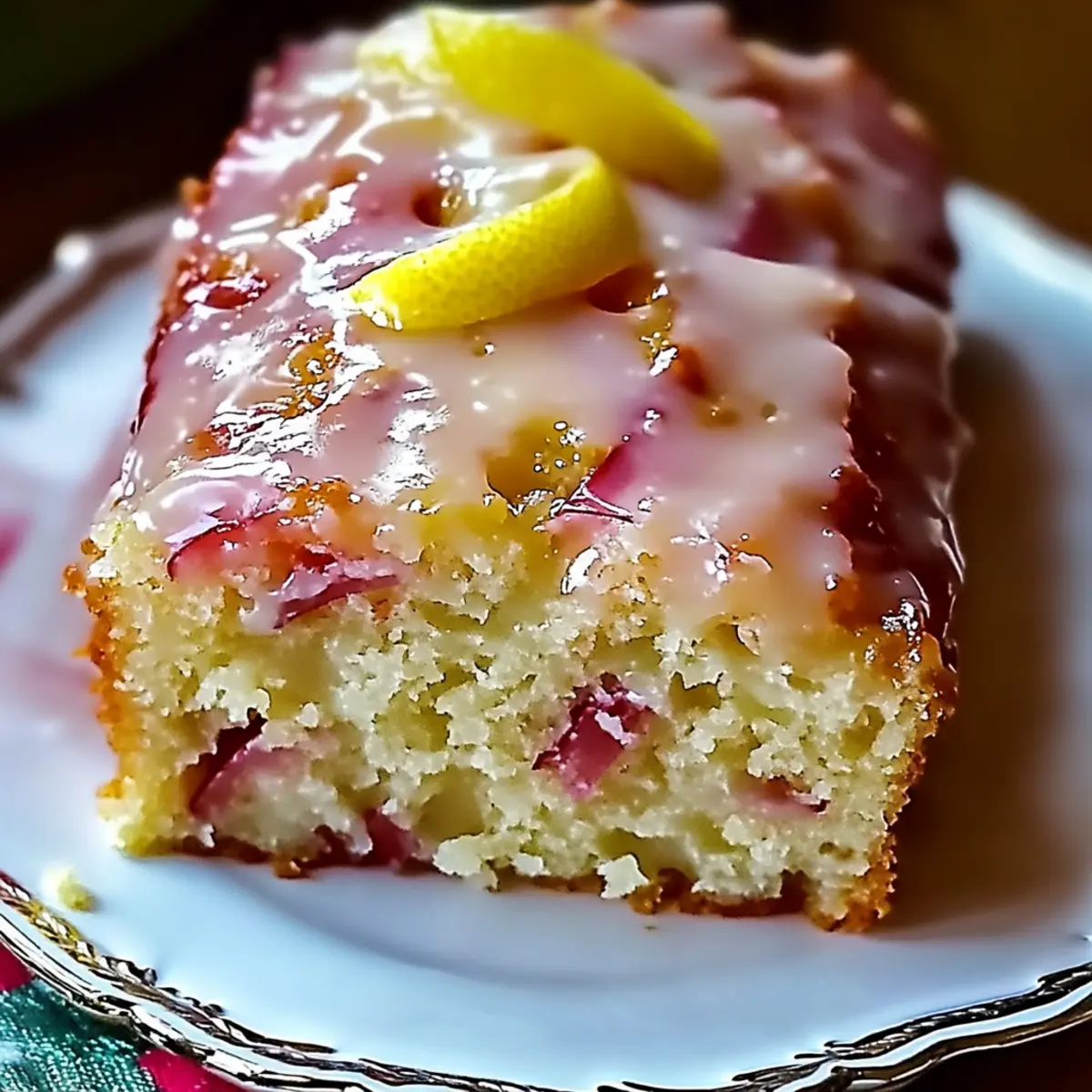 Lemon Rhubarb Loaf with Glaze: A Zesty Spring Delight