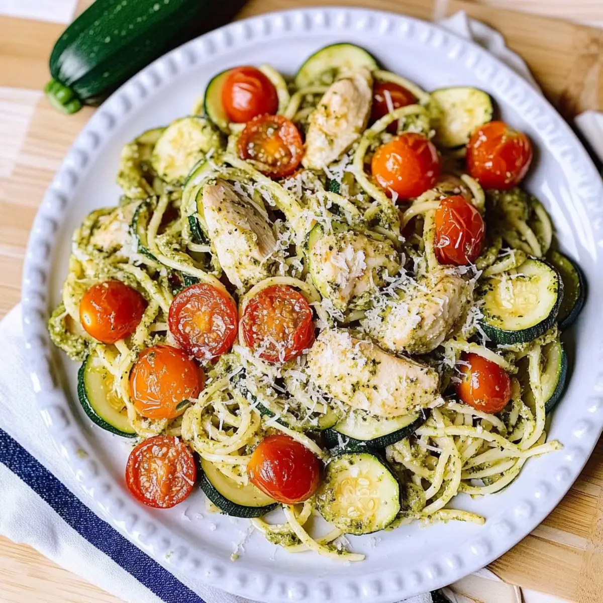 Parmesan Zucchini Tomato Chicken Spaghetti for Busy Nights