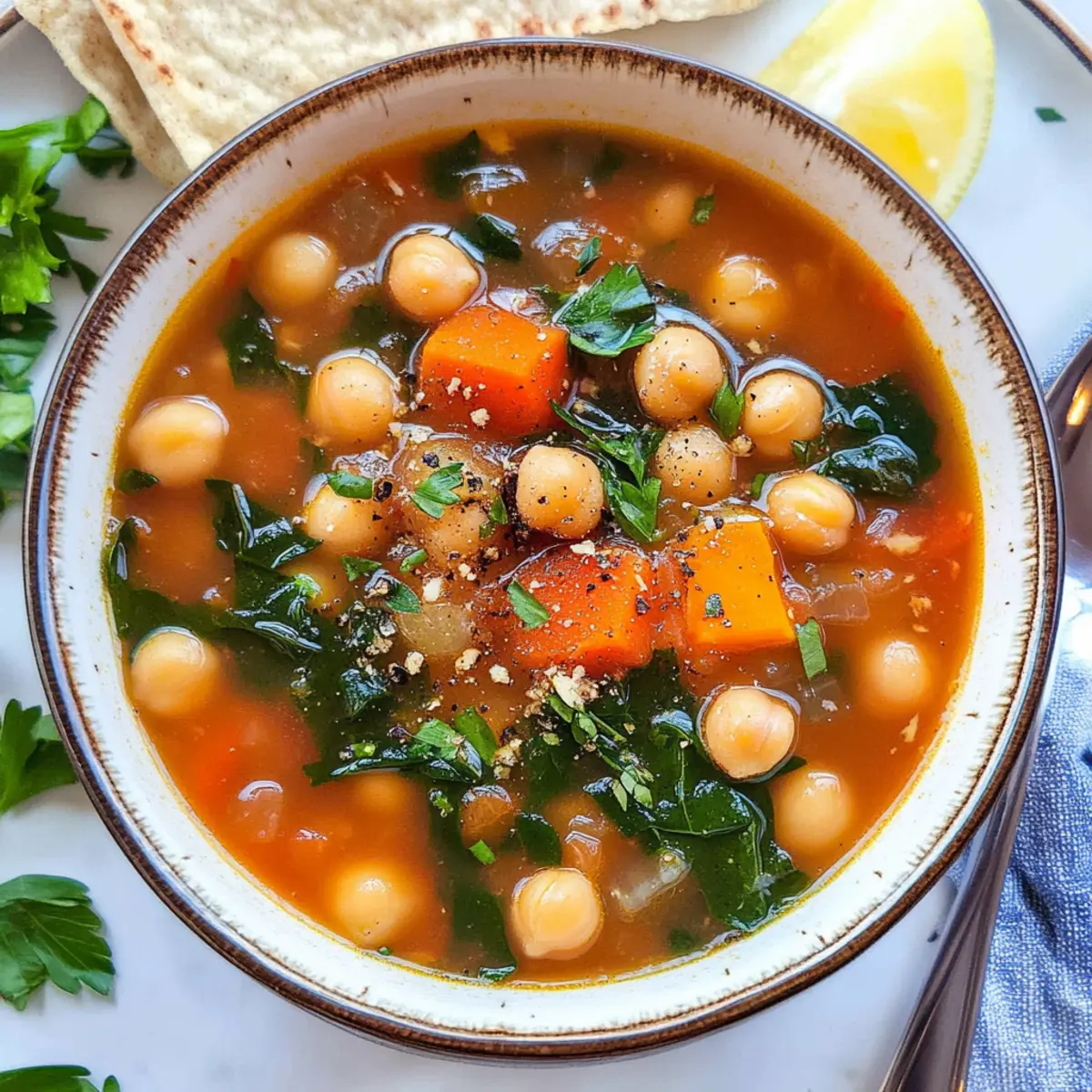 Hearty Mediterranean Soup: Quick, Vegan Comfort in a Bowl