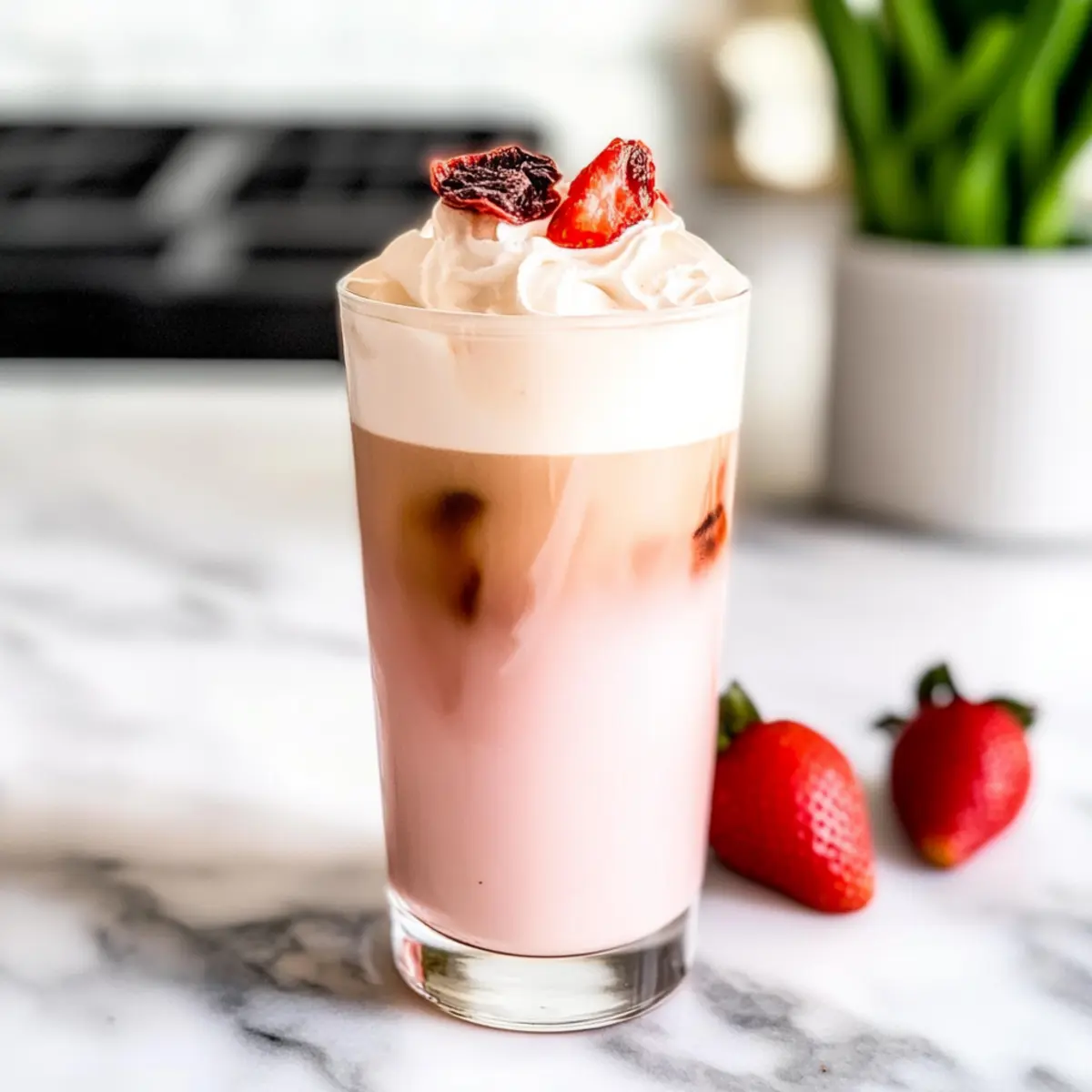 Creamy Iced Strawberry Latte for Your Refreshing Summer Sip