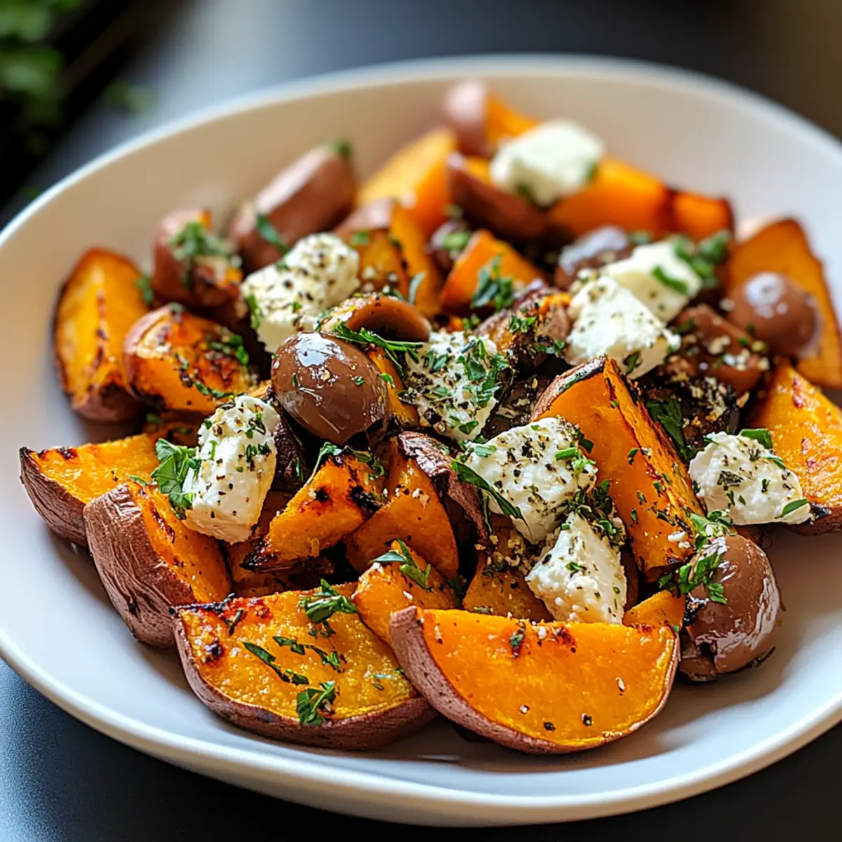 Mediterranean Sweet Potatoes With Feta and Olives Magic