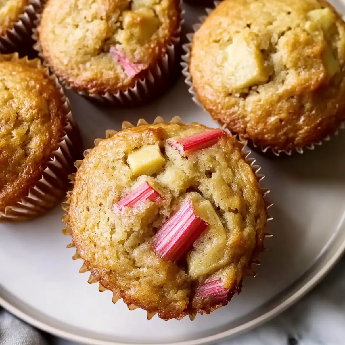Irresistibly Moist Banana Rhubarb Muffins to Brighten Mornings
