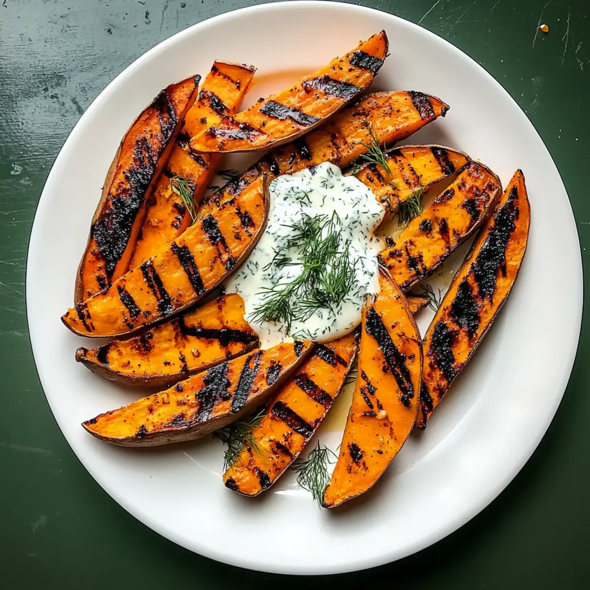 Delicious Grilled Sweet Potatoes with Herby Yogurt Sauce