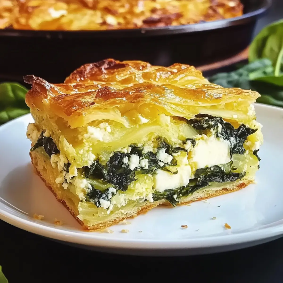 Delicious Croissant Strata with Spinach, Feta, and Gruyere