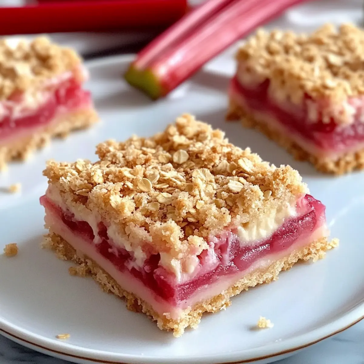 Creamy Tasty Rhubarb Cream Cheese Bars for Sweet Spring Bliss