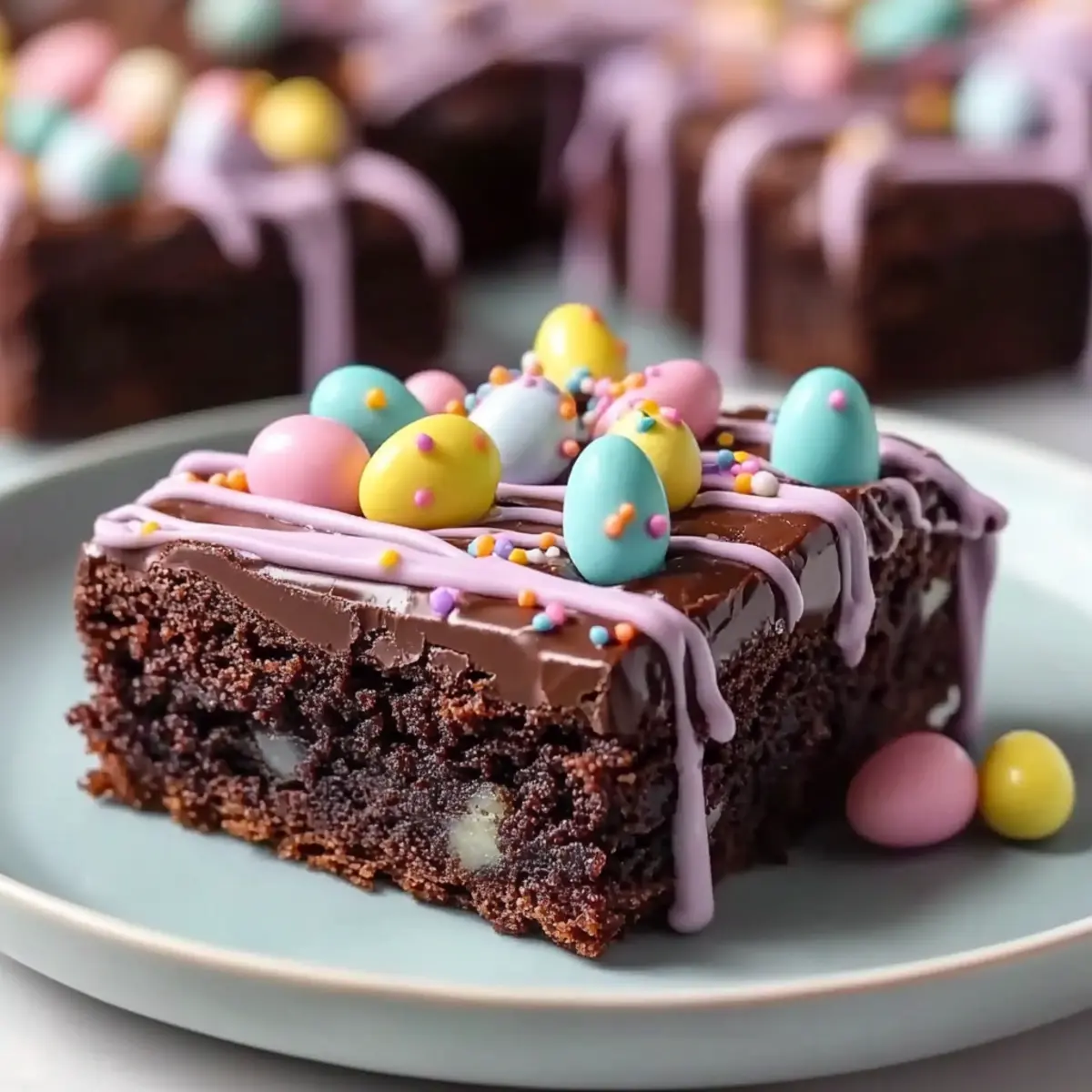 Delicious Easter Brownies Recipe with Colorful Drizzle Delight