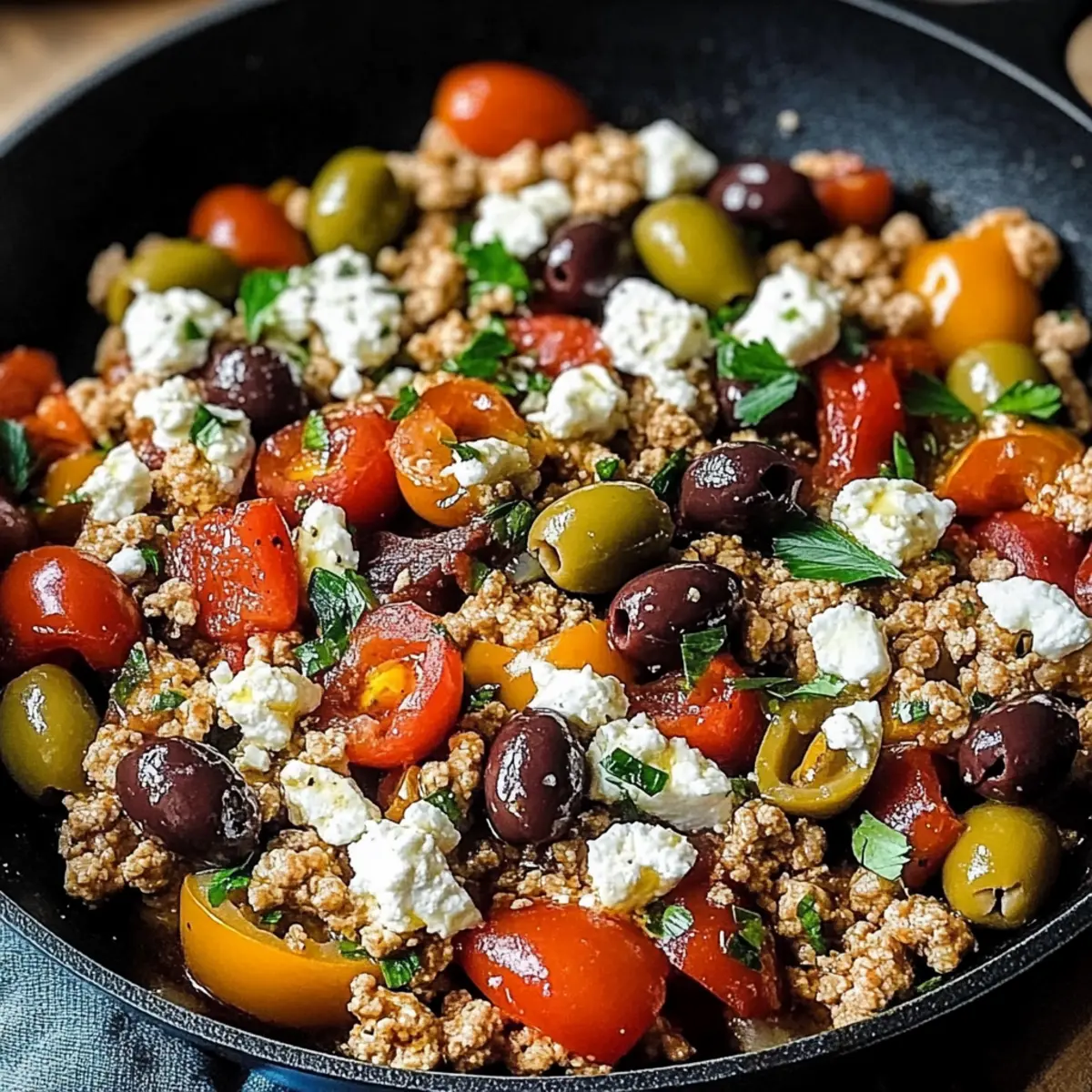 Mediterranean Keto Ground Chicken Skillet: Flavorful & Easy