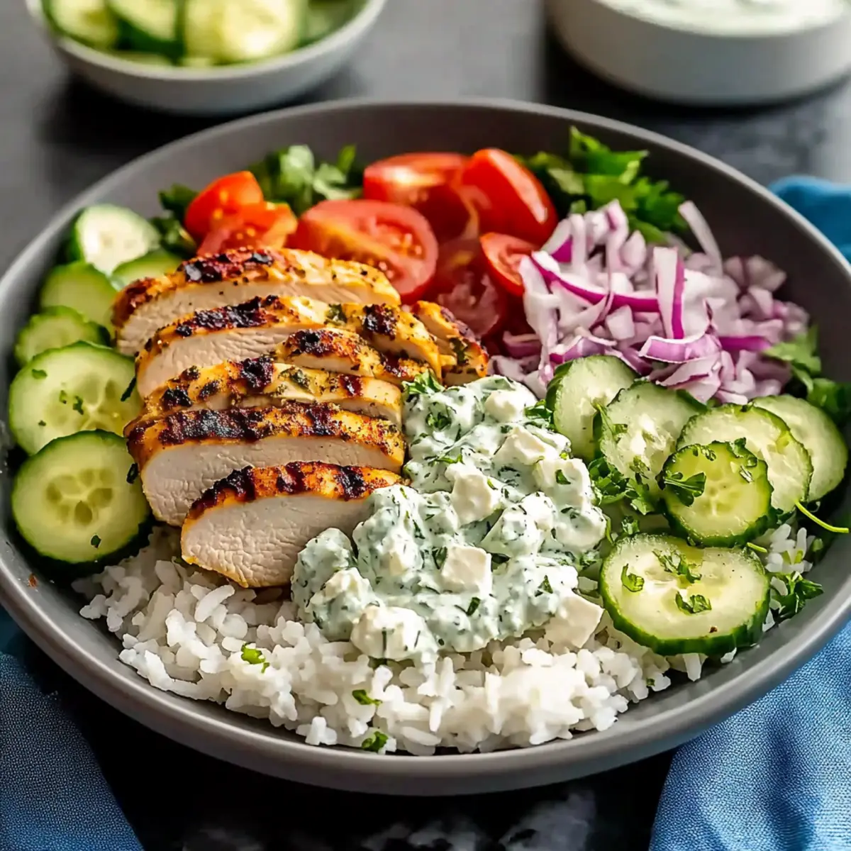 Mediterranean Chicken Bowl with Rice: Flavorful & Fun!