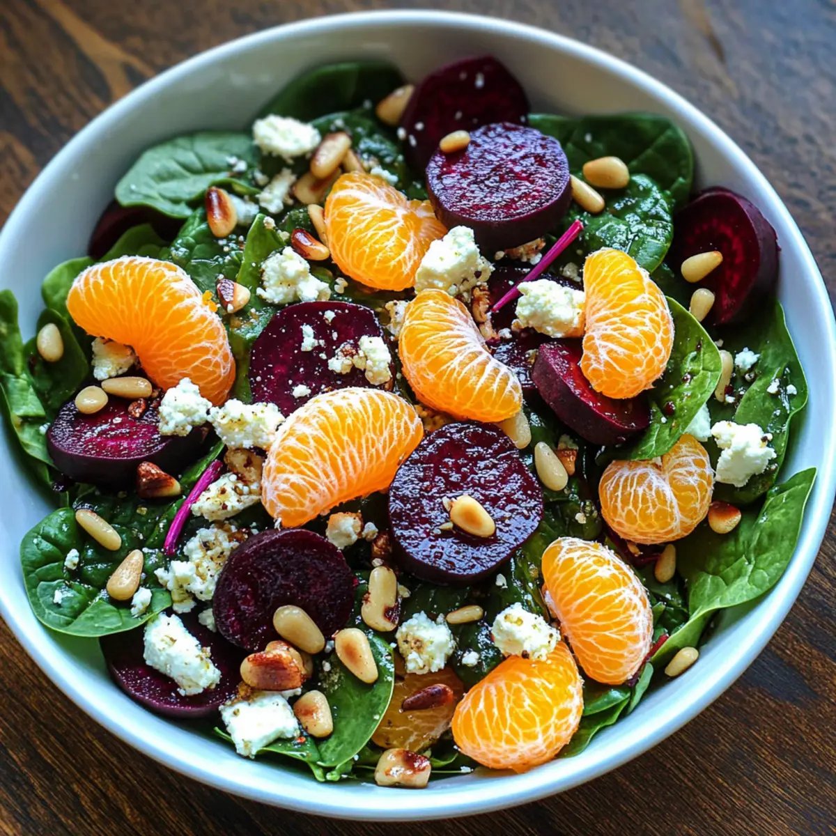 Beet Salad with Spinach and Honey-Mustard Lemon Dressing Magic