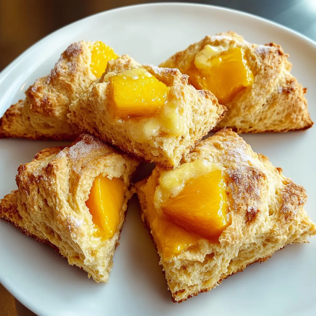 Warm Buttery Baked Peach Scones for Cozy Mornings