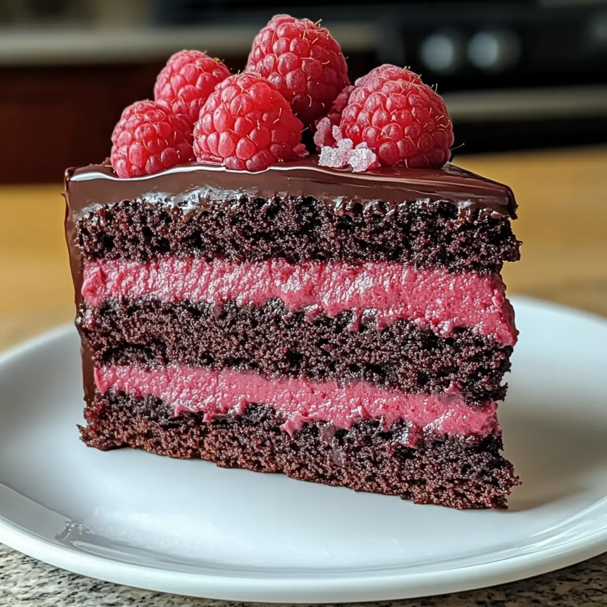 Indulge in the Ultimate Dark Chocolate Raspberry Mousse Cake