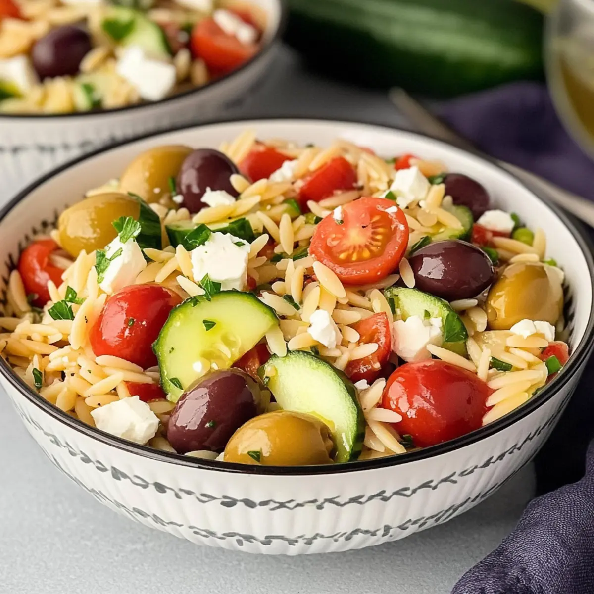 Bright and Refreshing Mediterranean Orzo Pasta Salad Delight